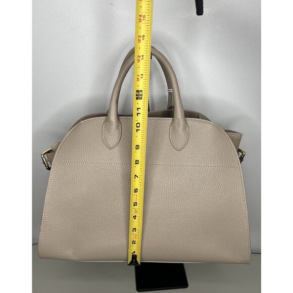 NWT Anna Paola Italian Leather Suede Satchel Riva Color Cappuccino - Picture 9 of 11